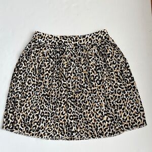 J. Crew Factory Black and Tan Leopard Skirt NWT